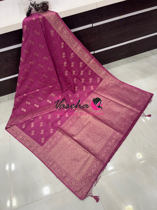 Banarasi - Heritage Silk - Semi Kathan Silk - Onion Pink  Shade - VVBHS011