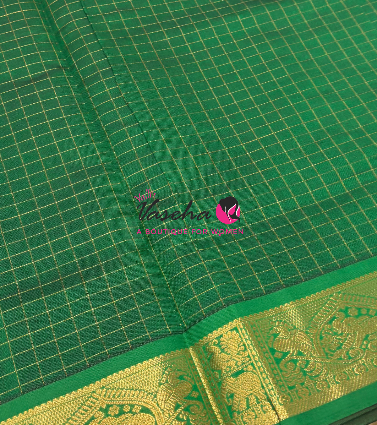 Semi Silk Cotton Saree - Checks Pattern - VVSSC019
