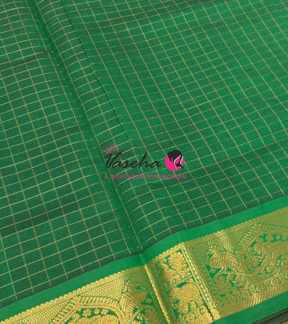 Semi Silk Cotton Saree - Checks Pattern - VVSSC019
