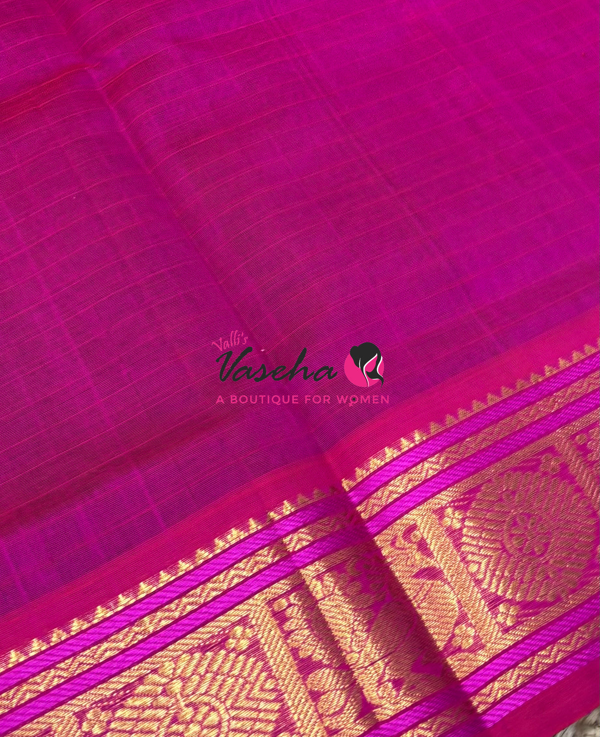 Pure Silk Cotton Saree - Purple  With Pink Shade - Lakshadeepam Design - VVPLD001