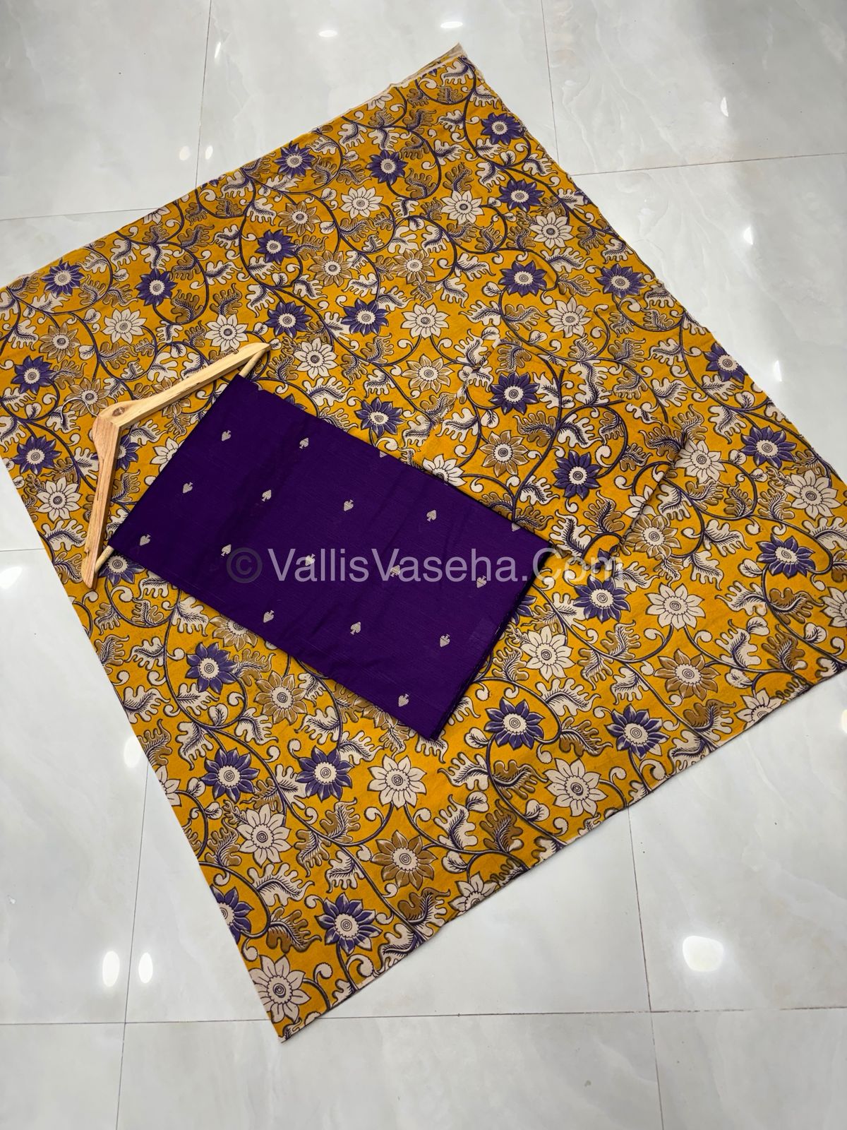 Unstitched Salwar Material -Raw Silk - Violent Shade  - VVUSM012