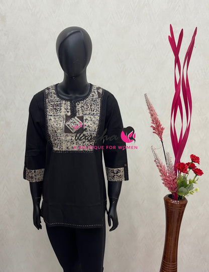Ready Made - Pure Kalamkari Cotton - Short Kurti - VVRKC003
