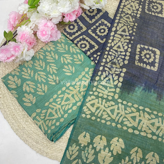 Unstitched Salwar Material- Baswada Batick Printed Silk - VVUSM005