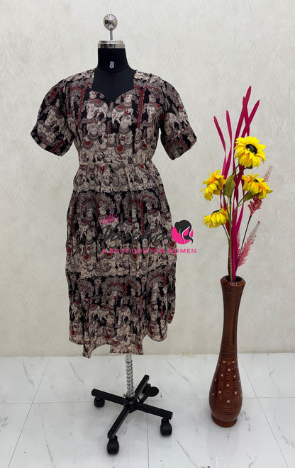 Ready Made - Kalamkari Frock  - VVRKF002