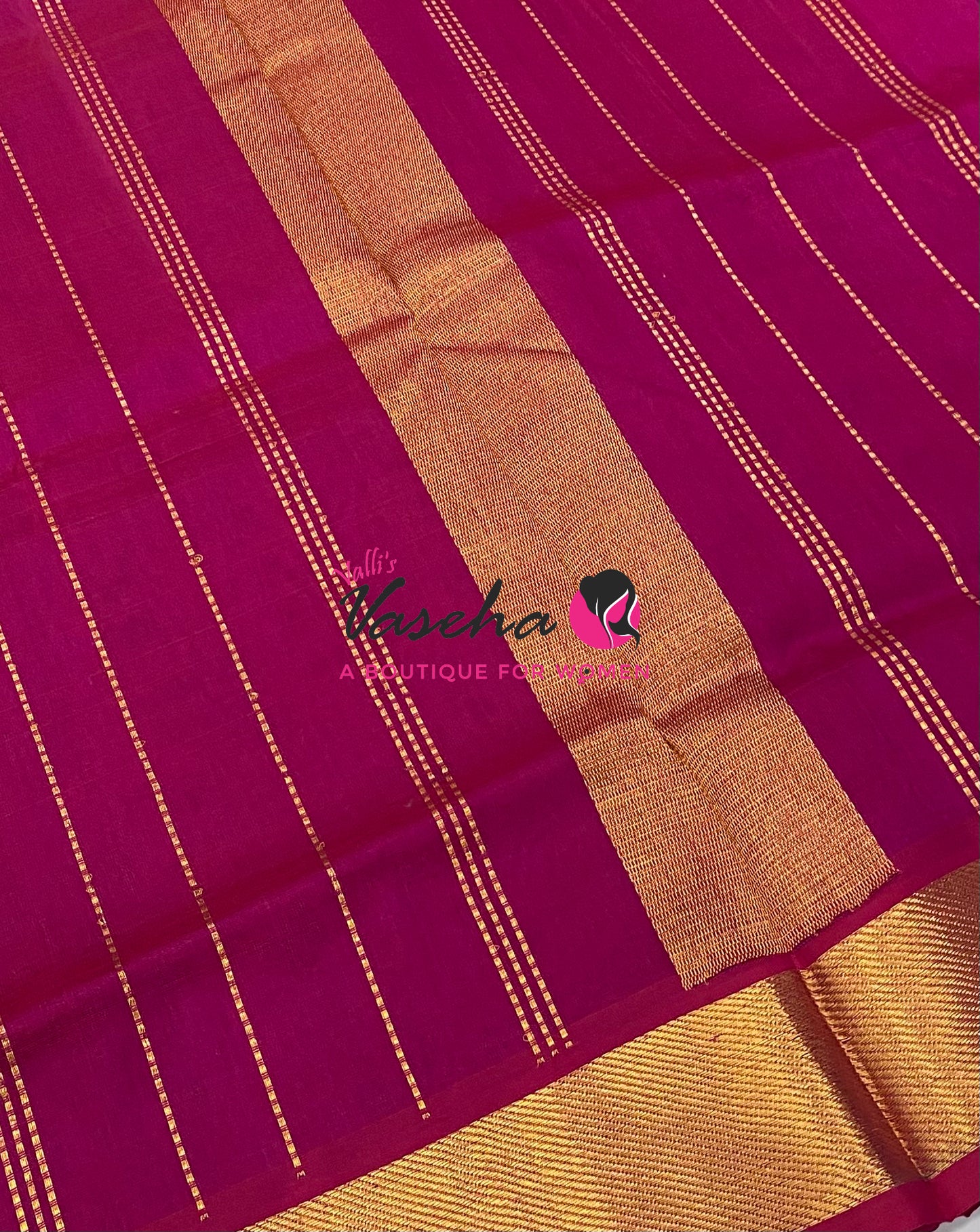 Pure Silk Cotton Sarees - Blue  With Pink - VVPSC003