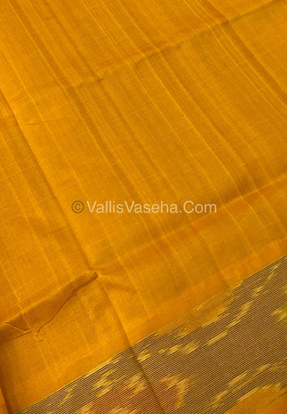 Semi Silk Cotton Saree - Purple & Yellow   - VVSSC001