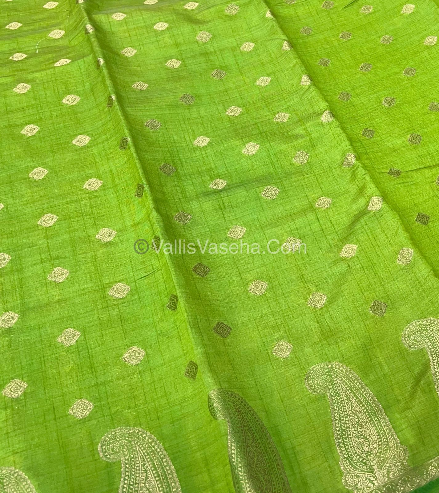 Semi Tussar Silk Saree - Light Green shade - VVSTS010