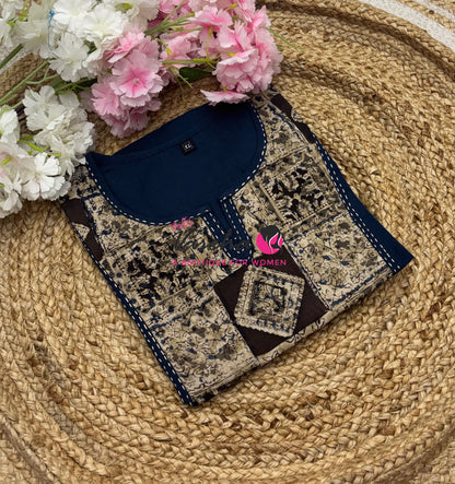 Ready Made - Pure Kalamkari Cotton - Short Kurti - VVRKC003