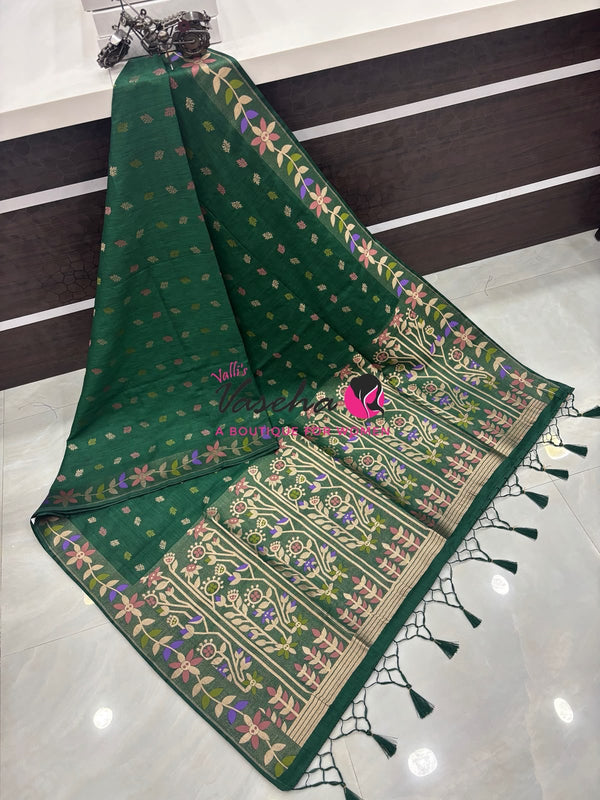 Banarasi - Heritage Meenakari Silk - Green Shade - VVBHS016