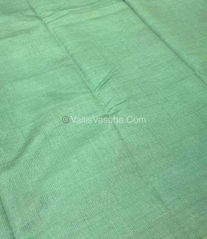 Semi Tussar Silk Saree - Pastel Green Shade - VVSTS016