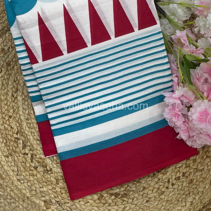 Pure Soft Mul Mul Cotton Sarees - Hand Block Prints - VVMMC008