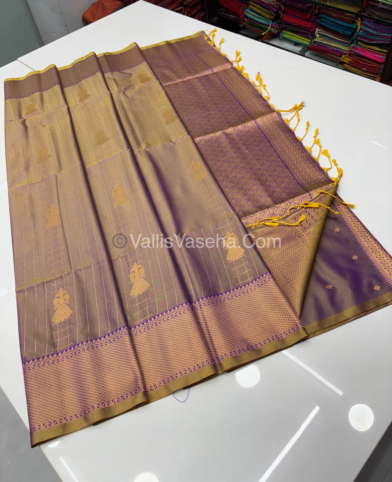 Semi Soft Silk - Border less - Tan   Shade -VVSSS023