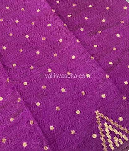 Cherry Tussar - Semi Tussar Silk - Dark Purple Shade - VVSTS009