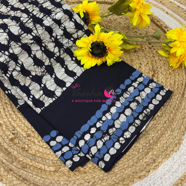Pure Soft Mul Mul Cotton Sarees - Hand Block Prints - VVMMC009