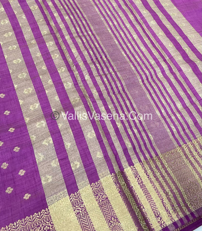 Semi Tussar Silk  - Purple Shade  - VVSTS015