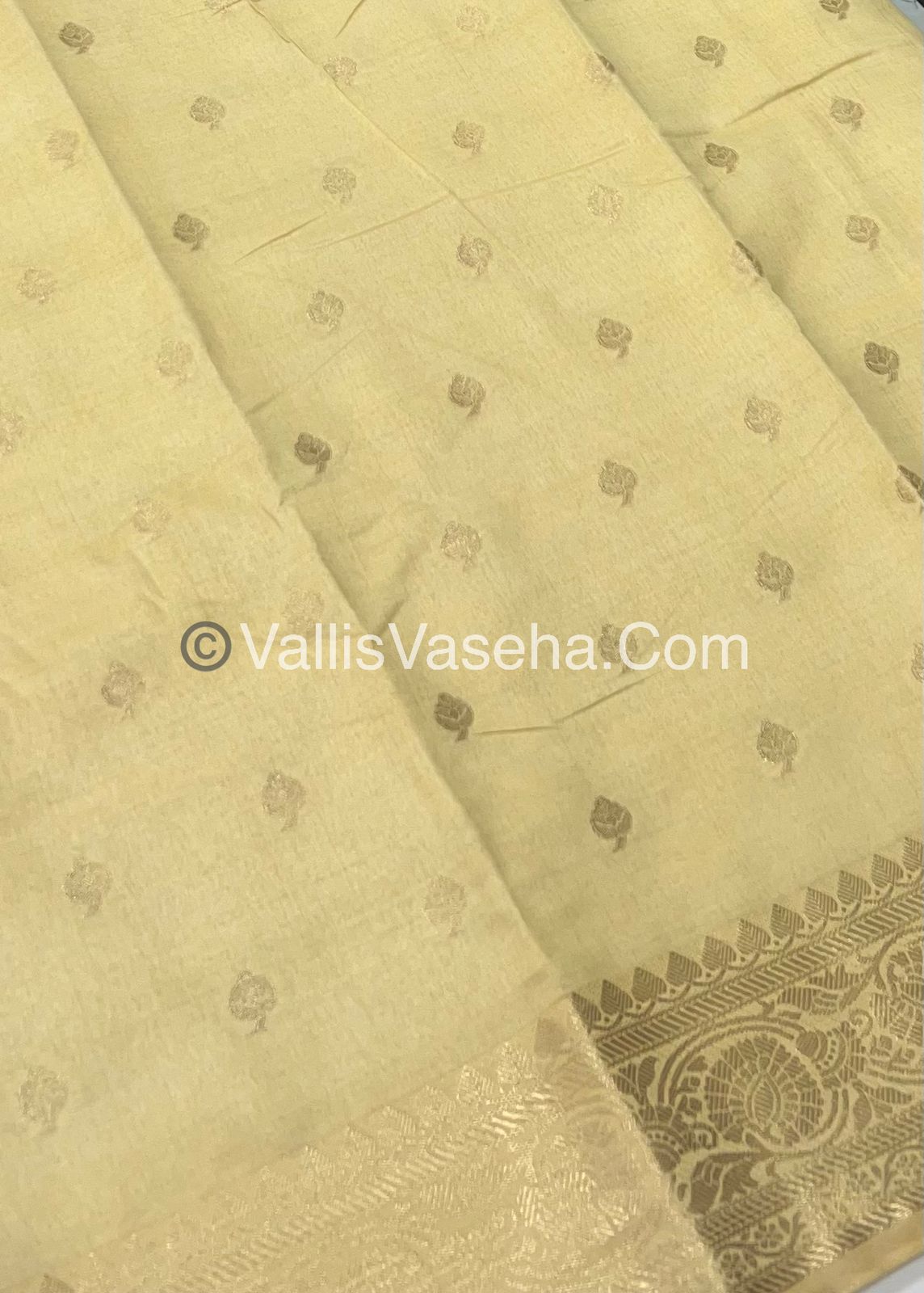 Semi Tussar Silk  - Cream Shade - VVSTS024