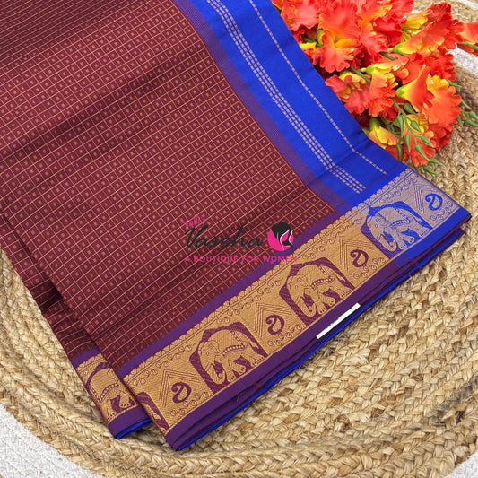 Semi Silk Cotton Saree | Lakshadeepam  |VVSSC009