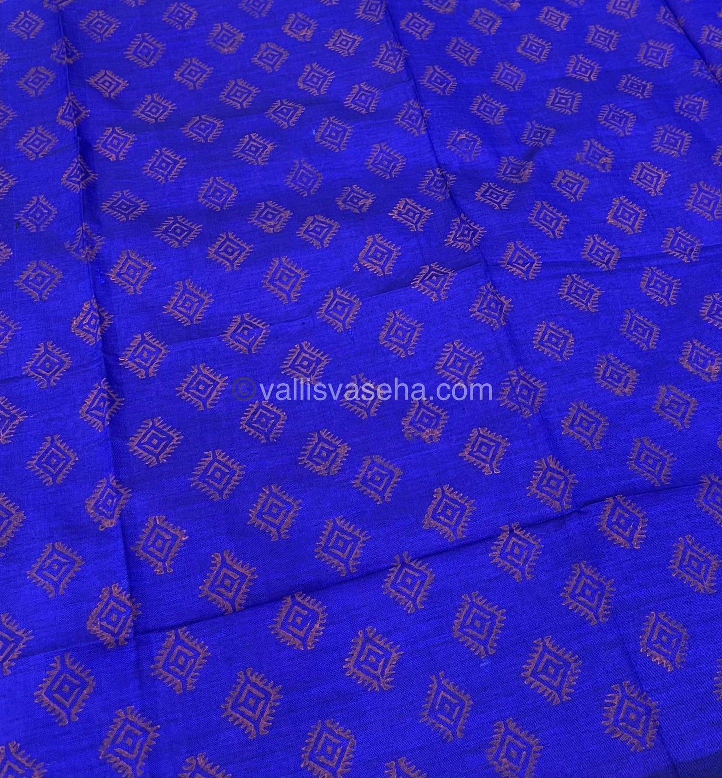 South Mixed Cotton - Mirror Work Embroidery - Pink with Blue  - VVPCM002