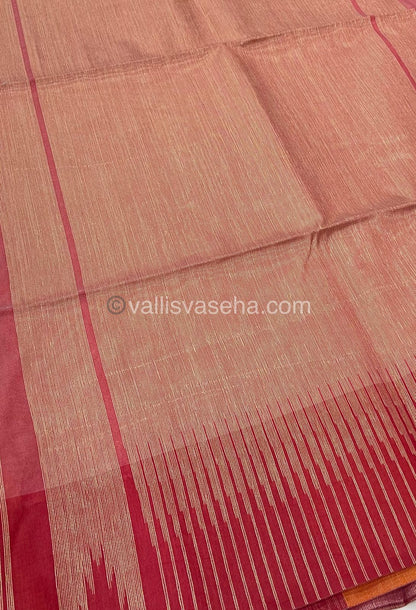 Semi Raw Silk - Half White with Merun Shade - VVRS002