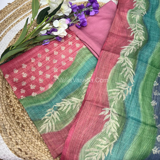 Digital Printed Tissue Linen Salwar Material  | VVUSM003