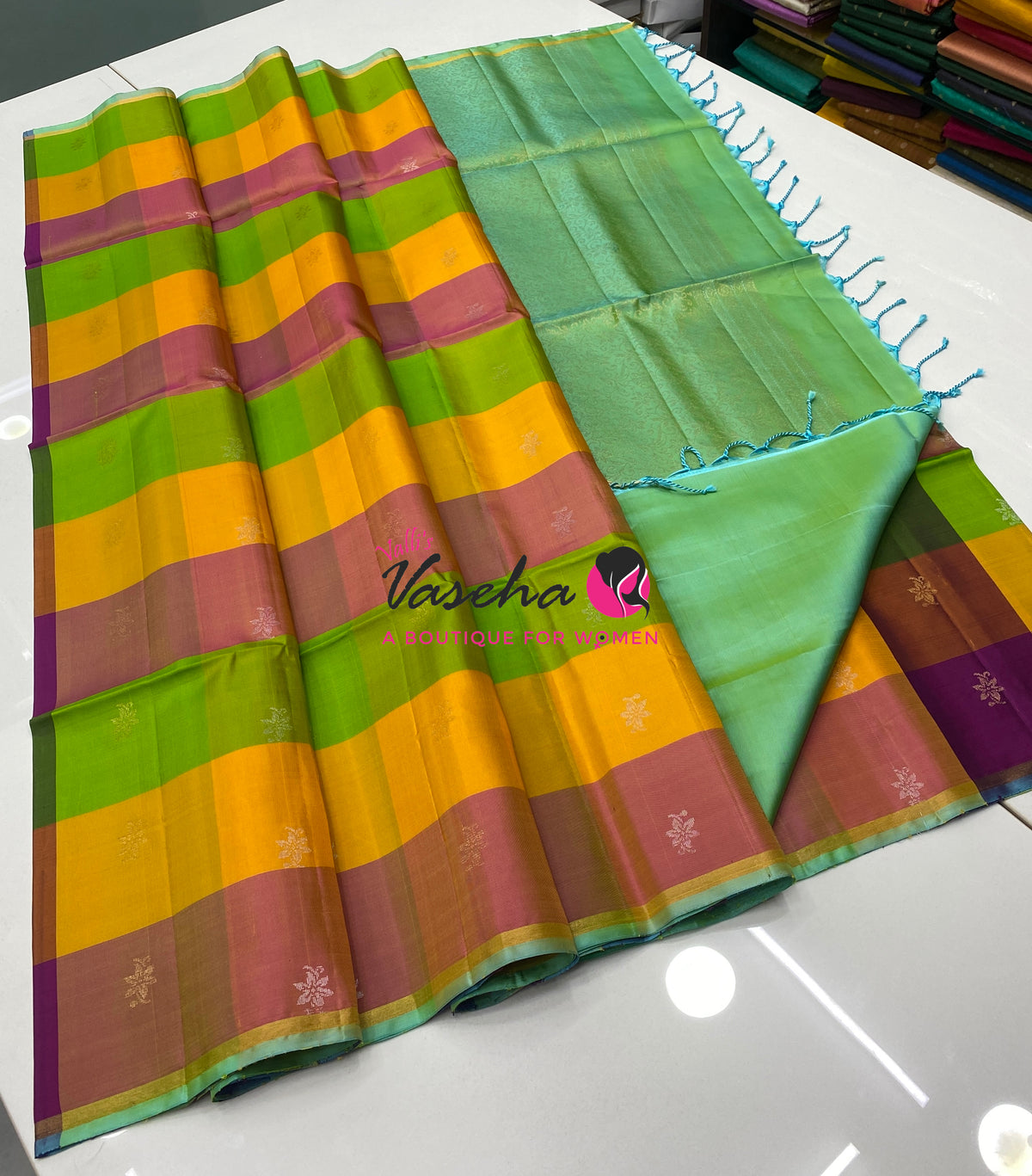 Pure Soft Silk Saree  - Pazhum Pazhamum Checks - VVPSS092