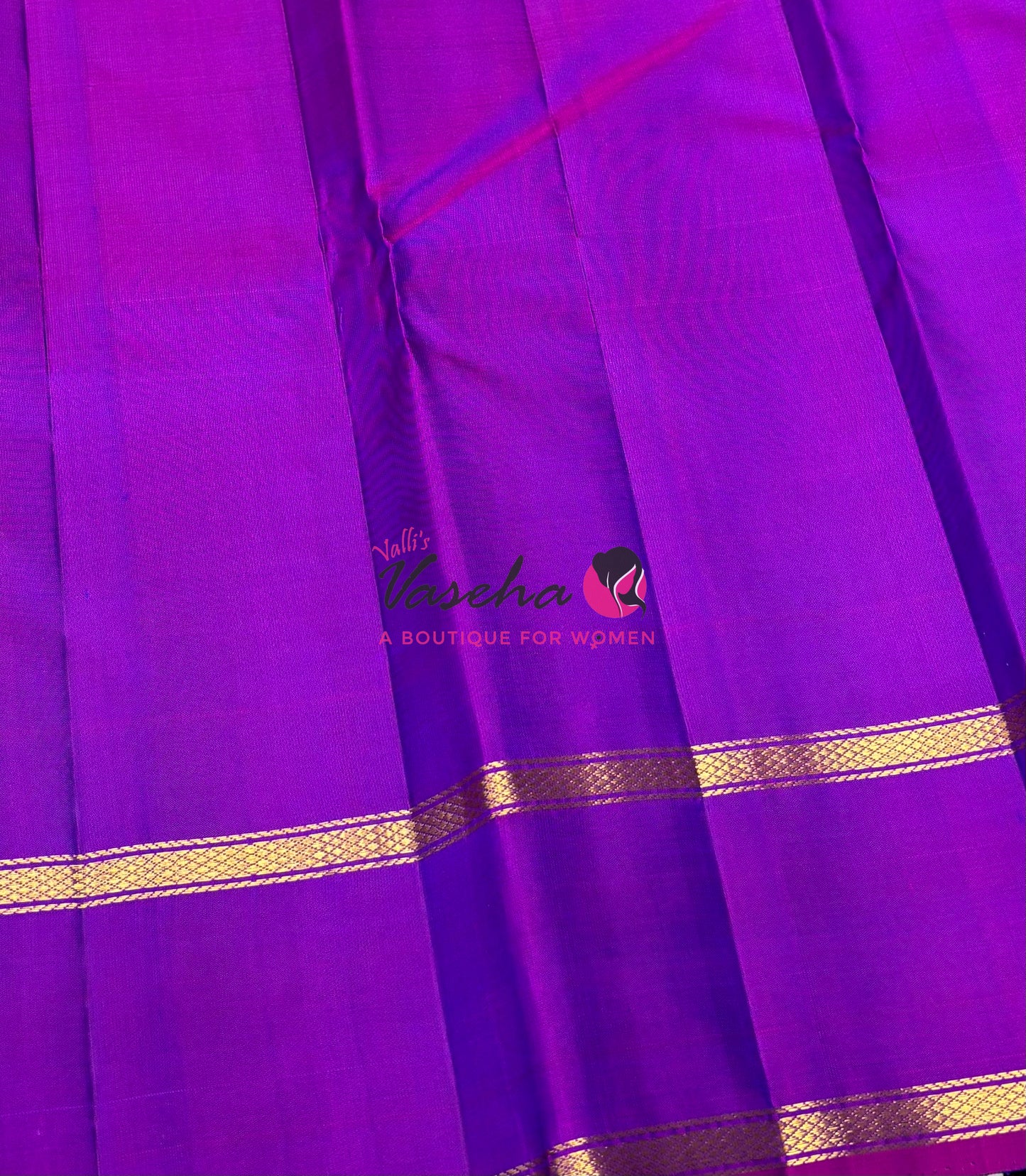 Pure Kanchipuram Silk Saree - Peacock Blue & Purple Combo - VVPS040