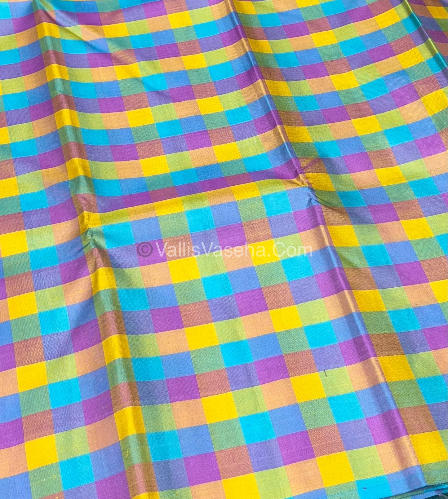 Pure Kanchipuram Silk Saree - Pazhum Pazhamum Checks - VVPS017