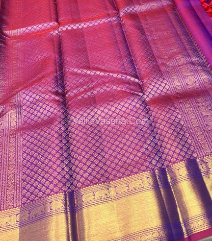 Pure Kanchipuram Silk Saree - Purple ( Vadamalli Shade) - VVPS011