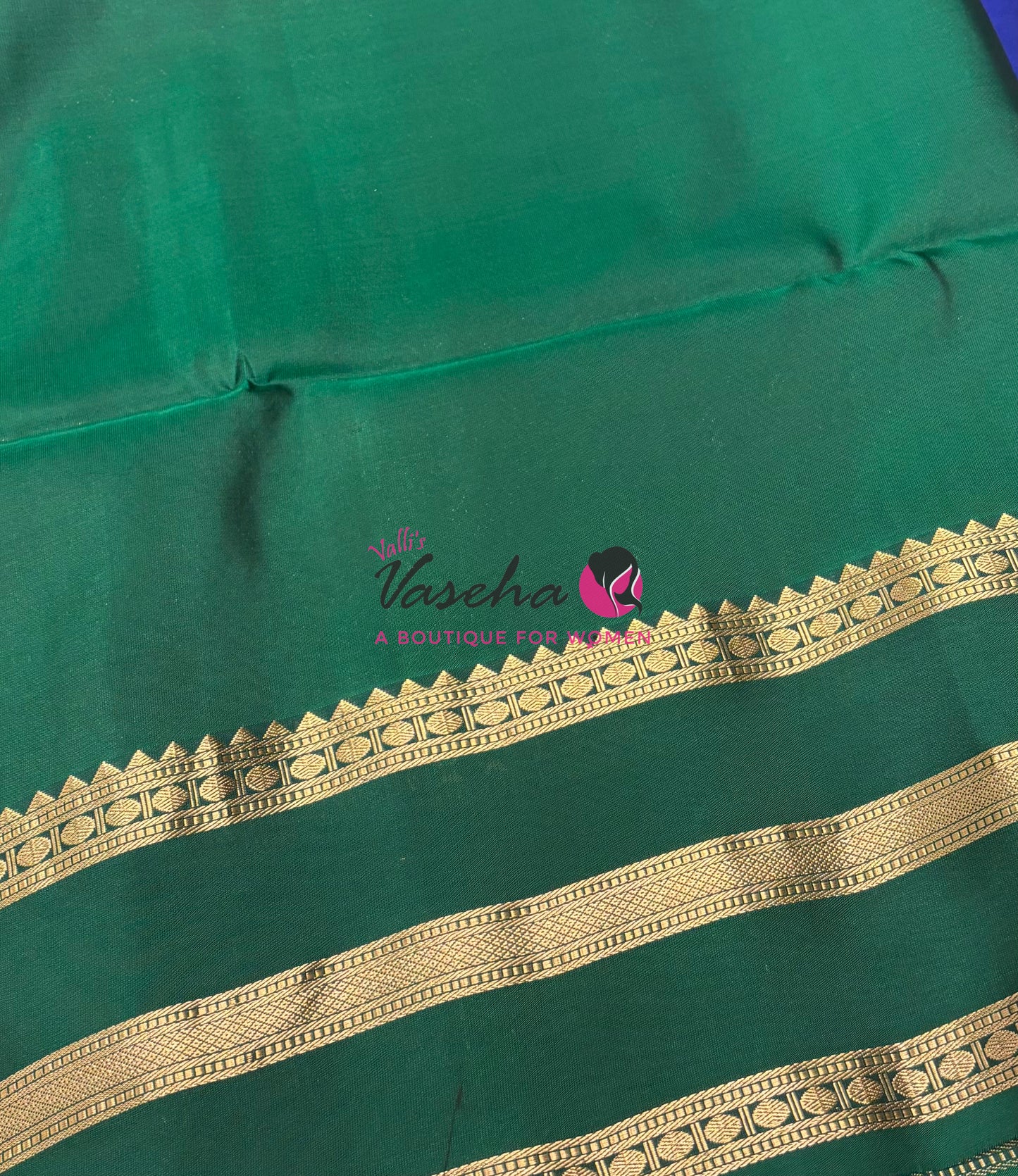 Half Mixed  Soft Silk Saree - Blue & Green - VVPSS077