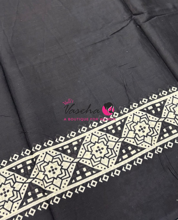 Pure Soft Mul Mul Cotton Sarees - Hand Block Prints - VVMMC011