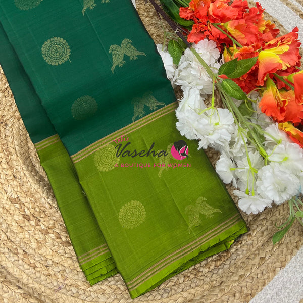 Half Mix - Pure Soft Silk Saree - Long Retta Petta Border with Butta - VVPSS084