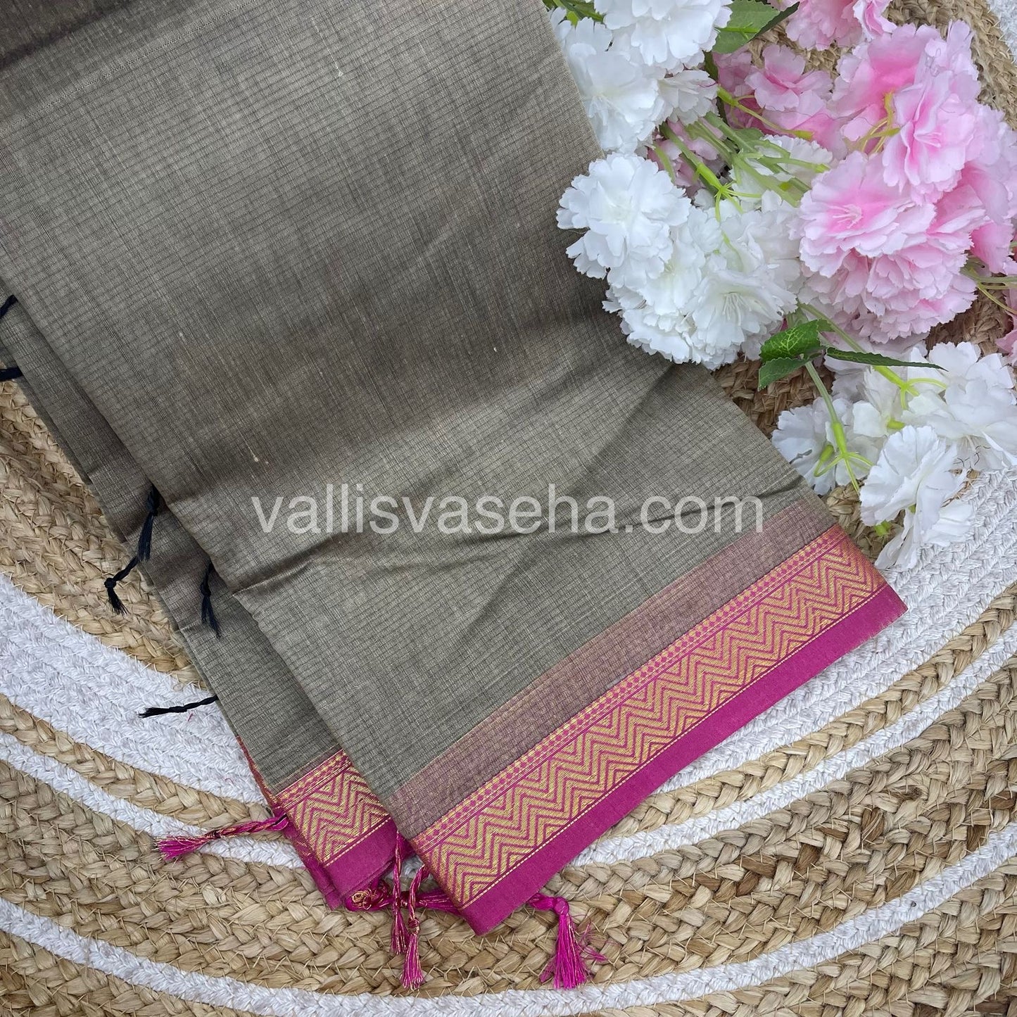Fancy Mixed Cotton - chikku With Pink Shade - VVFMC005