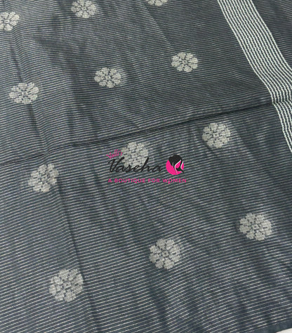 Bhagalpuri Silk - Vaira Voosi Lines - Pink & Grey Combo - VVBSV003