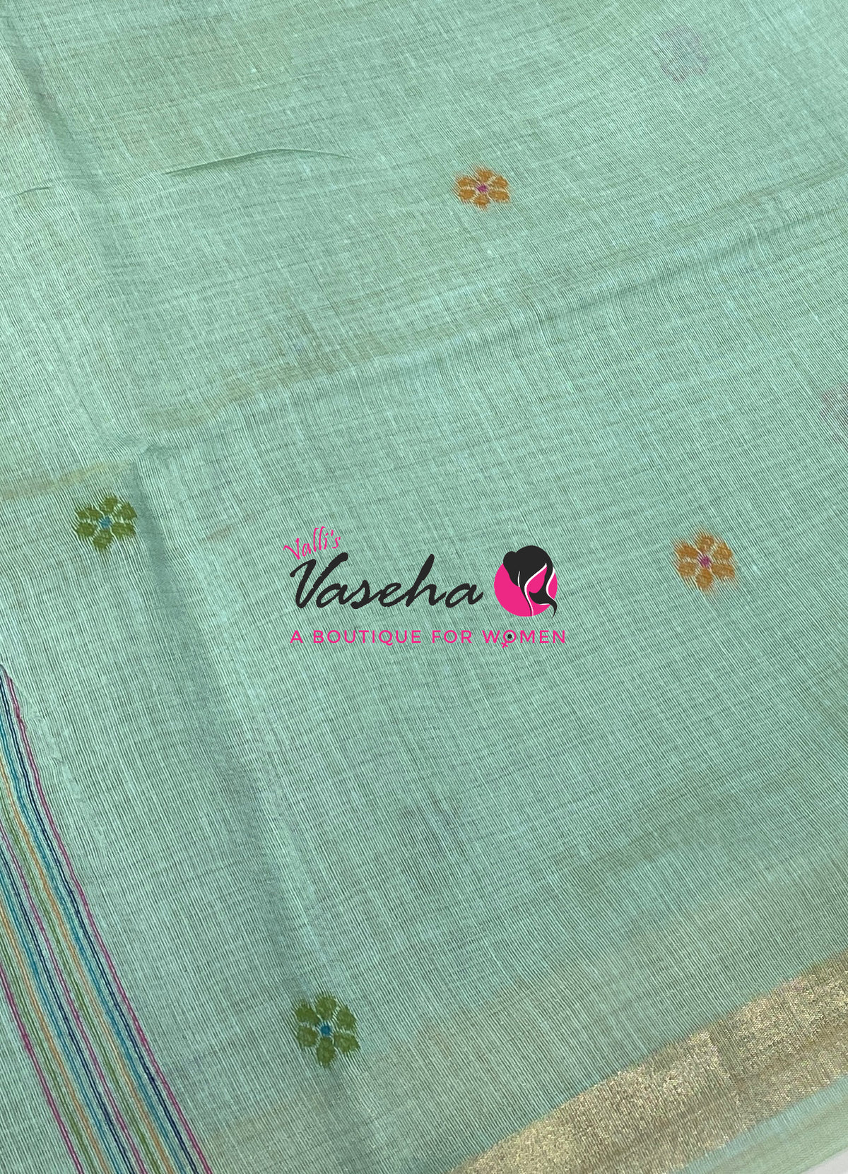 Muga Cotton Saree - Blue Shade - VVMCS002