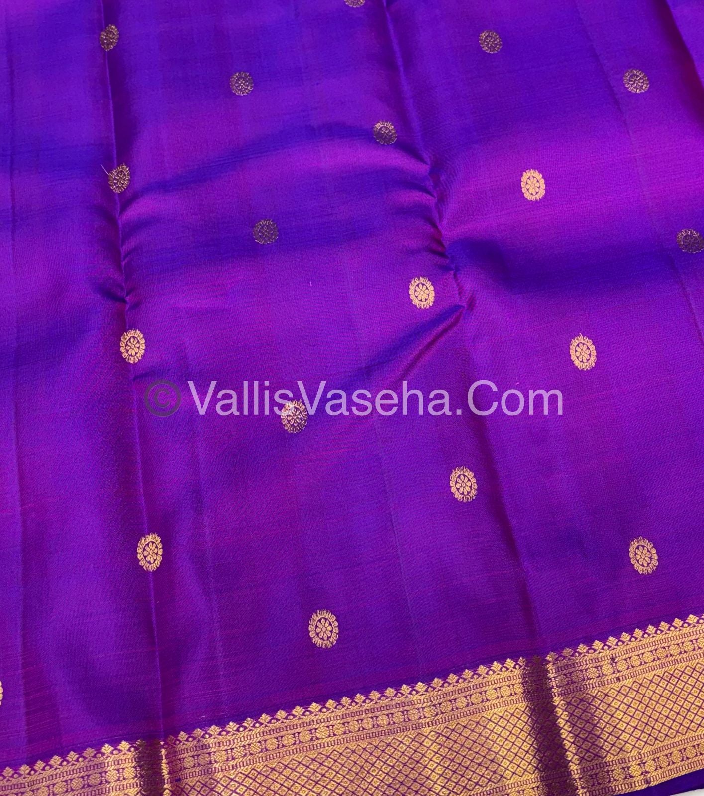 Pure Kanchipuram Silk Saree - Purple Shade - VVPS042