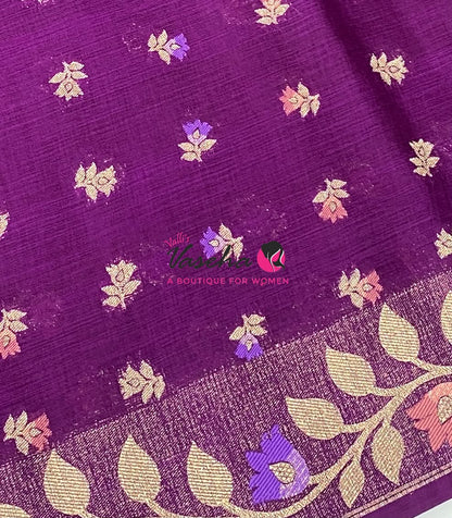 Banarasi - Heritage Meenakari Silk - Purple Shade - VVBHS012