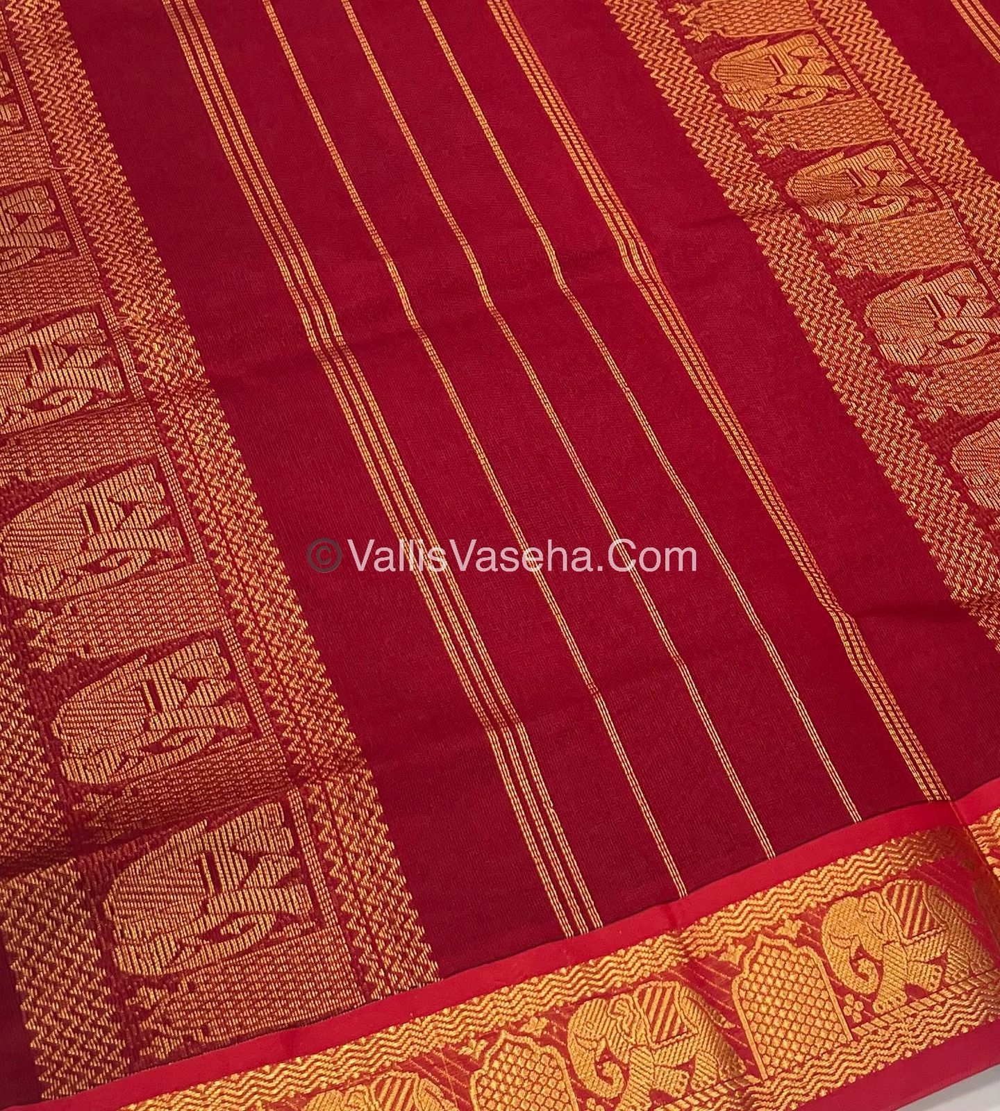 Semi Silk Cotton Saree - Dark Green With Reddish Maroon Shade - VVSSC007