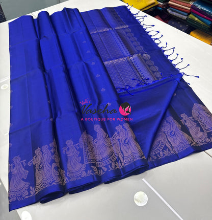 Pure Soft Silk Saree  - Blue Shade - VVPSS094