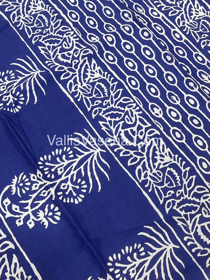 Pure Soft Mul Mul Cotton Sarees - Hand Block Prints - VVMMC008