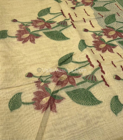 Muga Cotton Saree - Contrast Blouse - VVMCS001