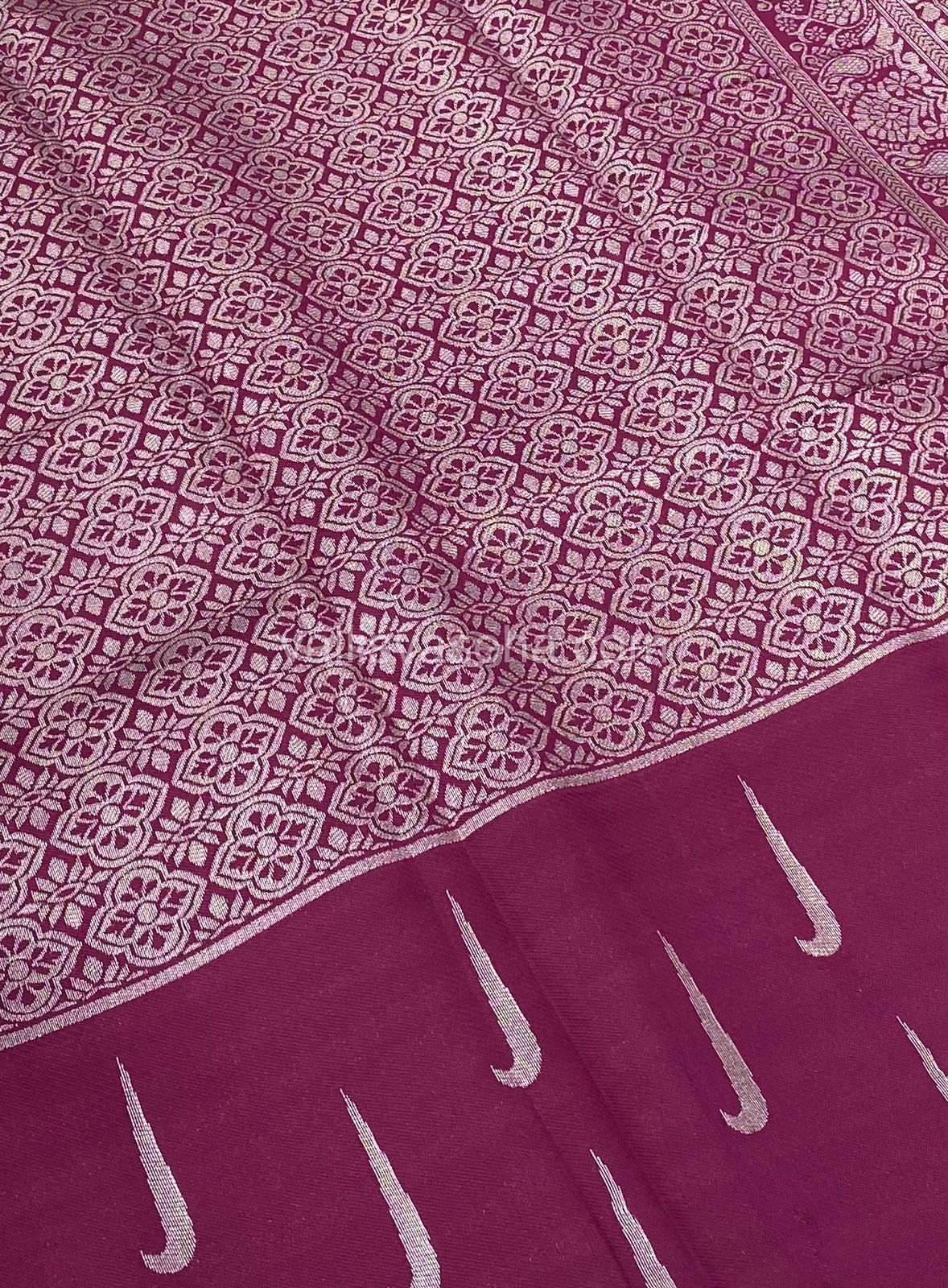 Kanchi Semi Silk - Blue with Merunish Purple - VVKSS001