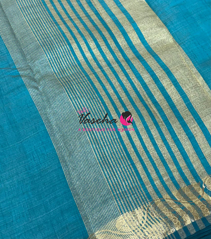 Semi Tussar Silk - Ramar Blue Shade - VVSTS003 - (RB)