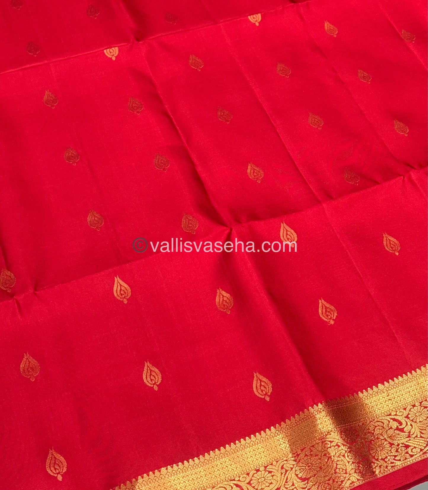 Pure Soft Silk Saree - Kanchi Border - Red Shade - VVPSS046