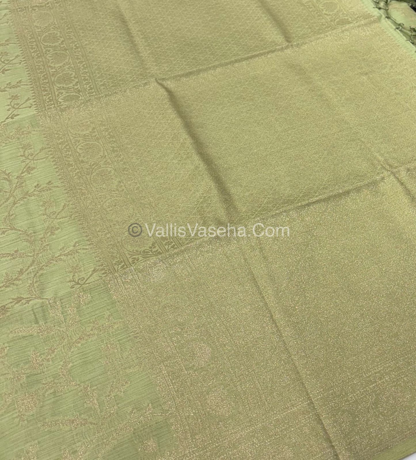 Banarasi - Heritage Silk - Semi Kathan Silk - Light Pista Green Shade- VVBHS001