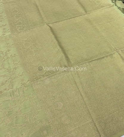 Banarasi - Heritage Silk - Semi Kathan Silk - Light Pista Green Shade- VVBHS001