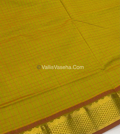 Semi Silk Cotton Saree - Green With Pink Shade - VVSSC004