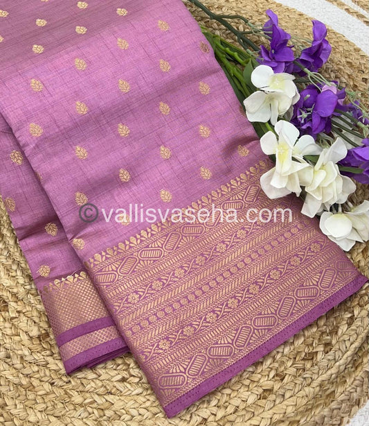 Semi Tussar Silk Saree - Light Onion Pink Shade - VVSTS008