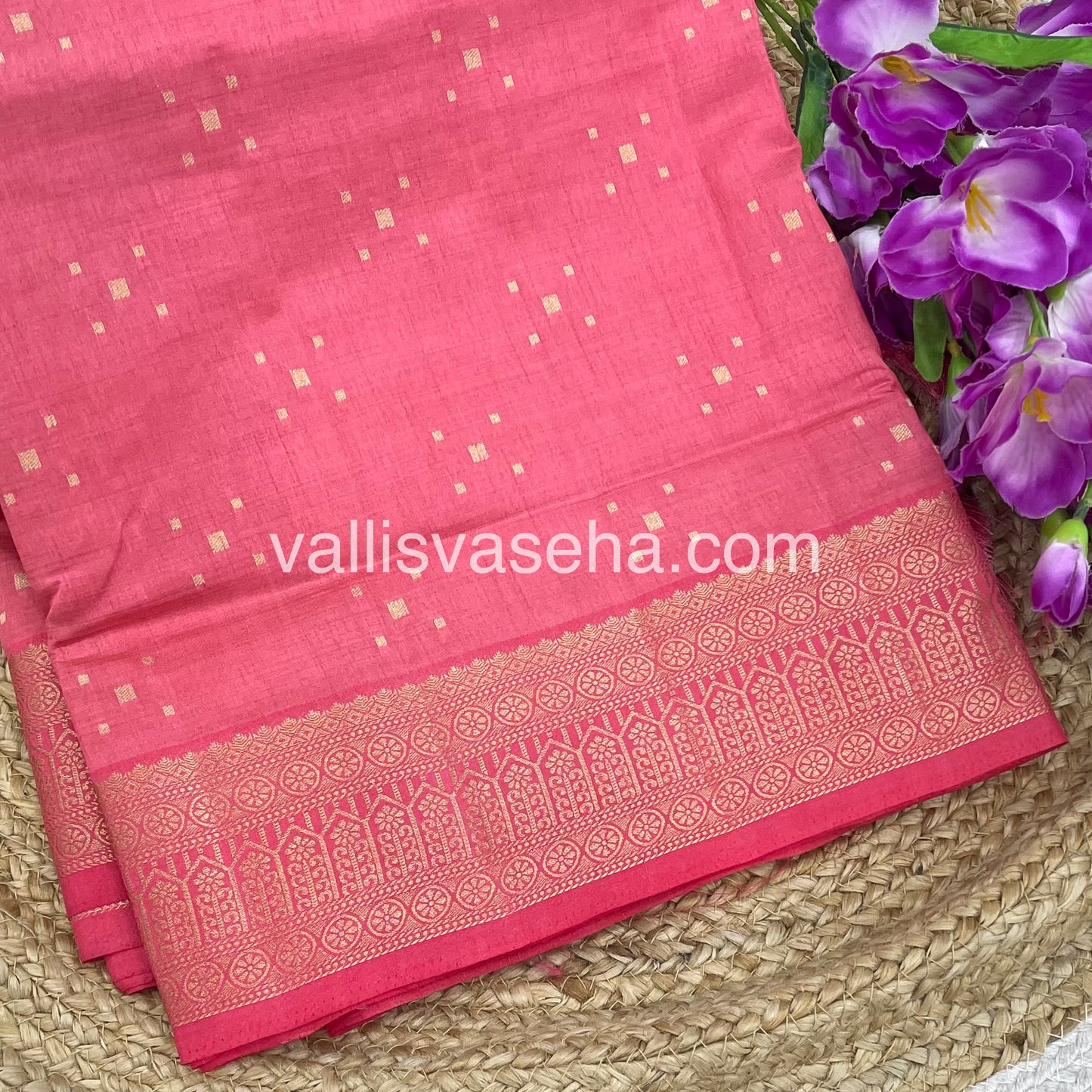 Semi Tussar Silk - Grand Pallu  - Peach Shade - VVSTS031