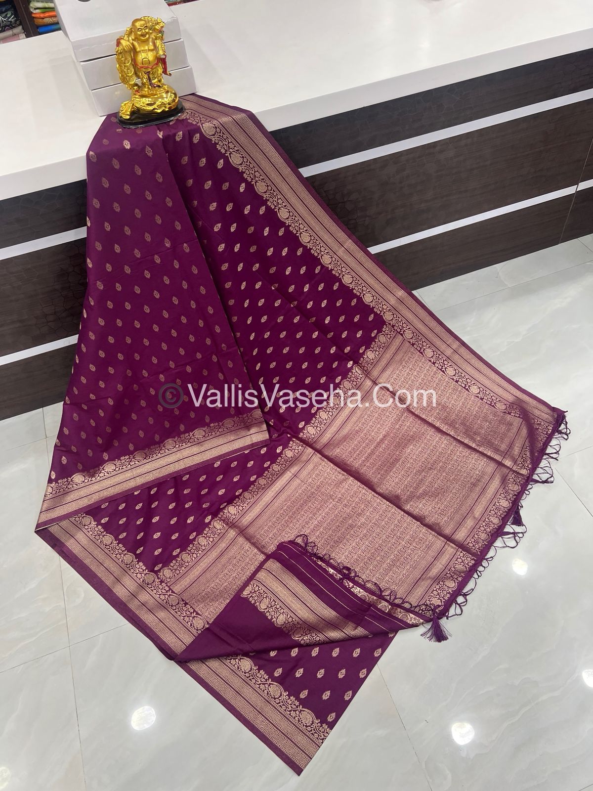 Banarasi - Heritage Silk - Semi Kathan Silk - Purplish Wine Shade - VVBHS006