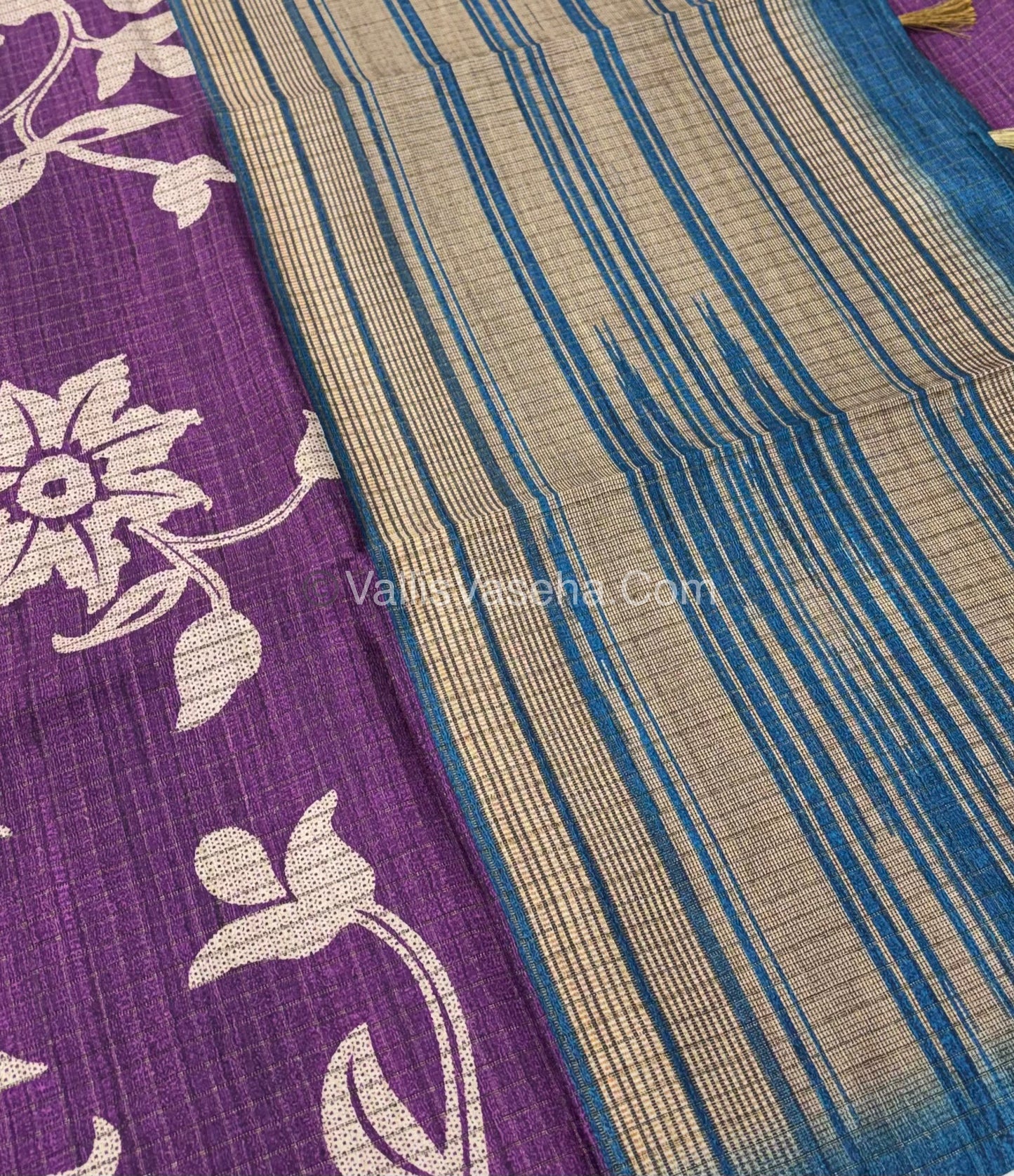 Art Tussar / Art Silk - Purple & Blue Shade - VVATS003